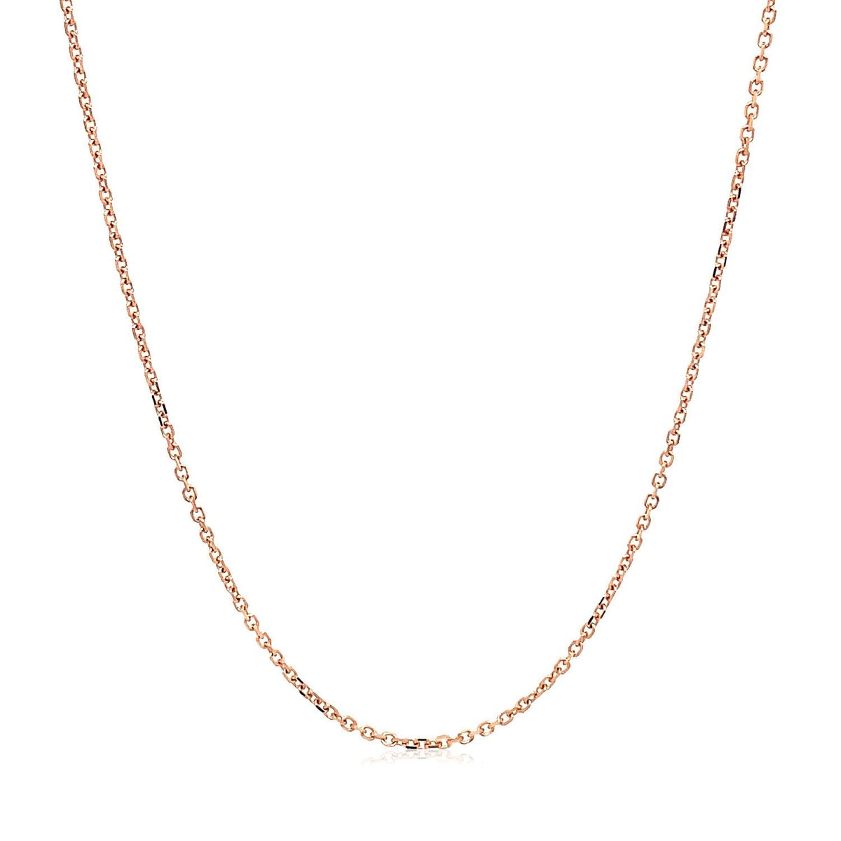 18k Rose Gold Diamond Cut Cable Link Chain (1.10 mm)