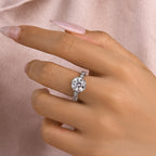 Rodiffy Moissanite 2.0Ct Round Cut Twist White Gold Promise Bridal Ring
