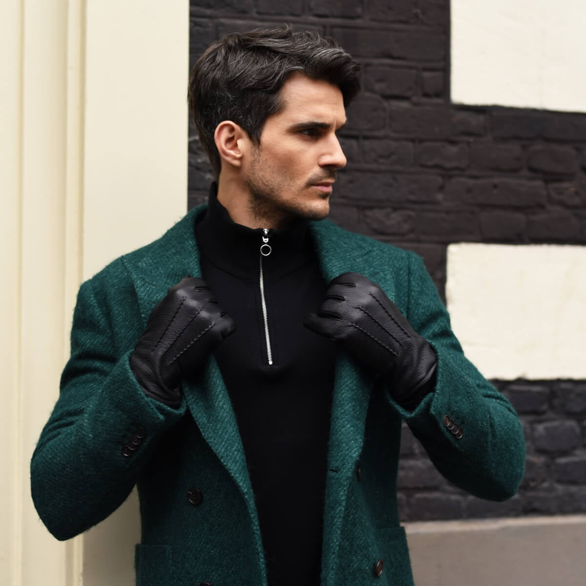 Daniel (black) – Goatskin leather gloves with warm wool lining and touchscreen function