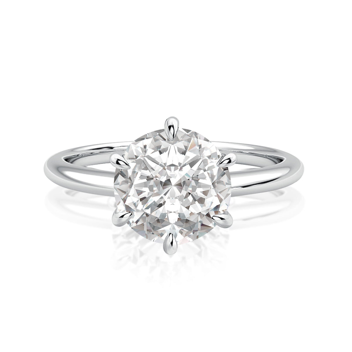Rodiffy Moissanite 2.0 Ct Round Cut 6 Prong Engagement Ring For Women