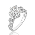 Rodiffy Moissanite 2.0Ct Round Cut Twist White Gold Promise Bridal Ring