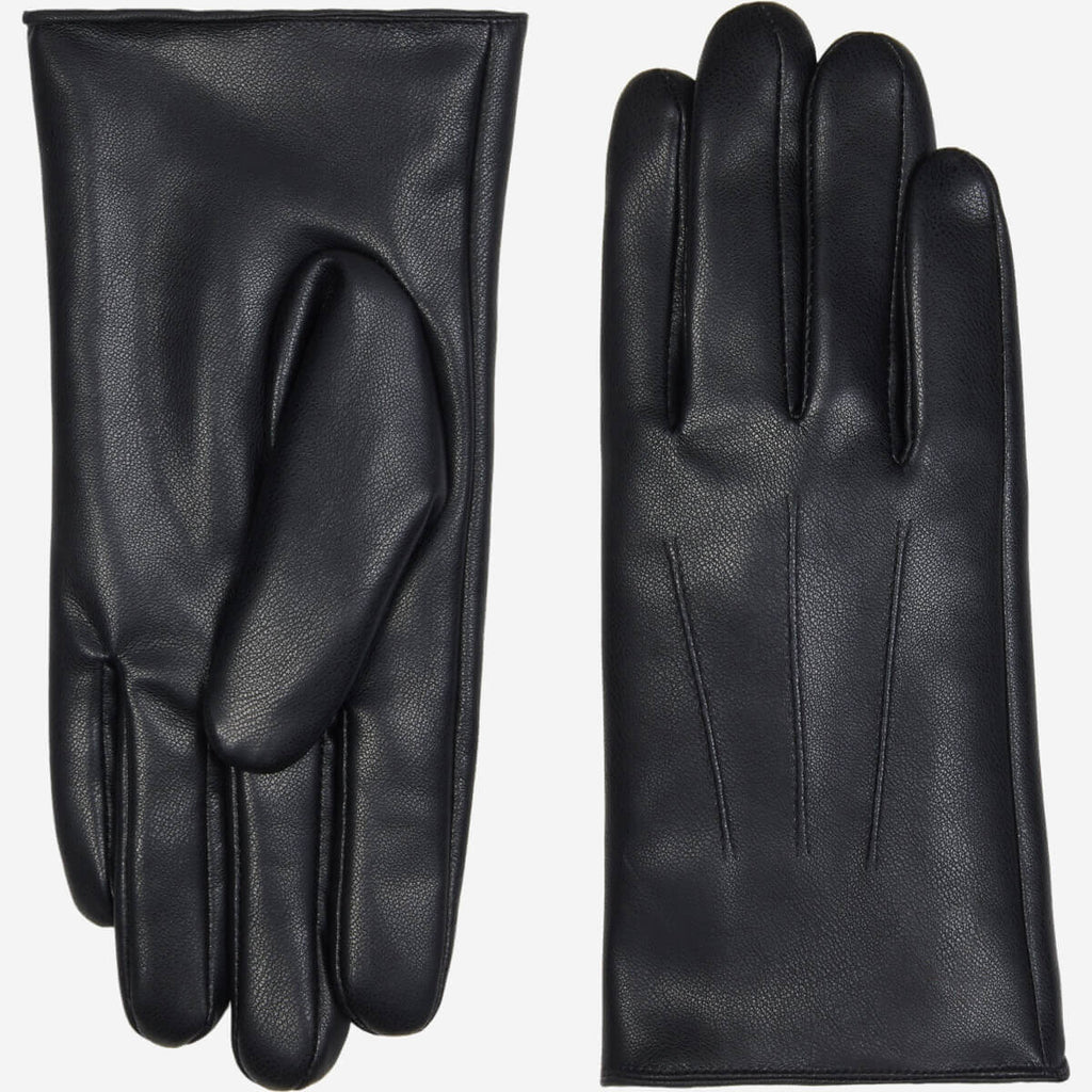 Ethan (black) – Vegan leather gloves with warm fleece lining & touchscreen feature