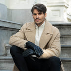 Ethan (black) – Vegan leather gloves with warm fleece lining & touchscreen feature