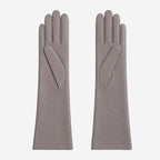 Leonora (grey) - Italian cashmere lined 6-button length leather gloves