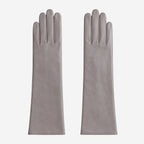 Leonora (grey) - Italian cashmere lined 6-button length leather gloves