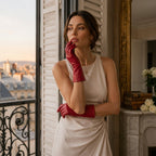 FC04 (deep red) - Women's Italian cashmere lined leather gloves