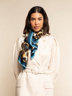 Bruna (blue)- Soft and lightweight Italian foulard from pure silk