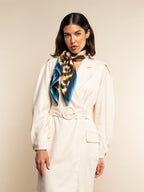 Bruna (blue)- Soft and lightweight Italian foulard from pure silk
