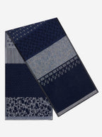 Federico (grey/blue) - Warm and soft Italian scarf from wool blend