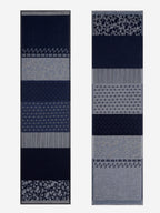 Federico (grey/blue) - Warm and soft Italian scarf from wool blend