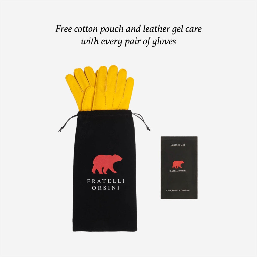 Giovanni (cognac) - Classic Italian lambskin leather gloves with cashmere lining