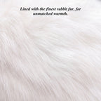 Francesca (black) - Italian lambskin leather gloves with white rabbit fur lining