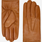Giovanni (cognac) - Classic Italian lambskin leather gloves with cashmere lining