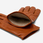 Giovanni (cognac) - Classic Italian lambskin leather gloves with cashmere lining