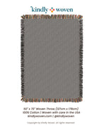 Neutral Herringbone Jacquard Woven Throw Blanket, Reversible Cotton Throw, Made in USA | Henry Stone