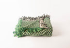 Green Herringbone Jacquard Woven Throw Blanket, Reversible Cotton Throw, Made in USA | Henry Verbena