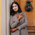 Isabella (cognac) - Italian lambskin leather gloves with cashmere lining