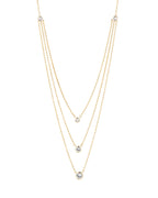 Triple Round CZ Layered Necklace