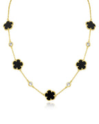 Clover and CZ Station Necklace