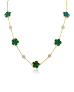 Clover and CZ Station Necklace