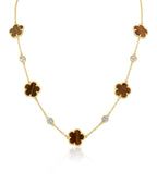 Clover and CZ Station Necklace