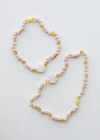 Rose Quartz + Honey Baltic Sea Amber || Rose Quartz Stone Necklace