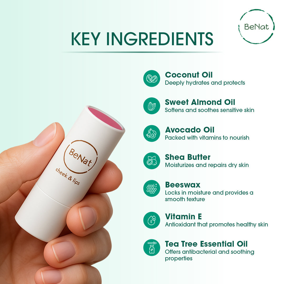 Lip & Cheek Bloom. 2 in 1 Natural Lipstick for Vibrant Color.
