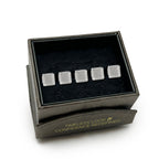 Silver Textured Square Studs