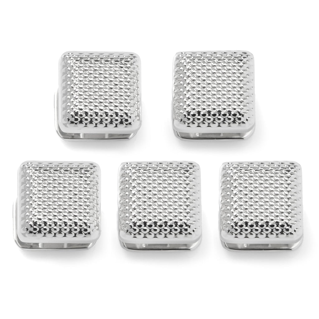 Silver Textured Square Studs