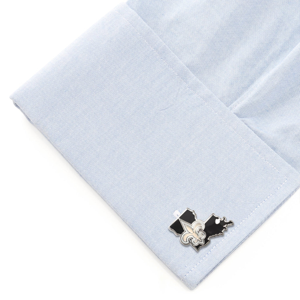 NFL New Orleans Saints State Shaped Cufflinks