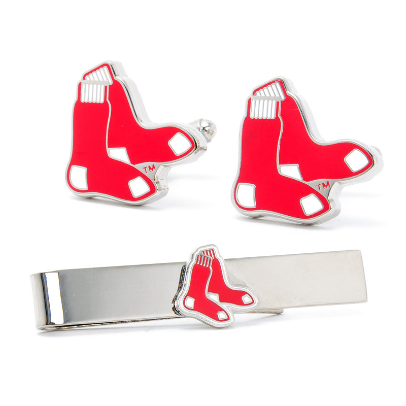 MLB Boston Red Sox Cufflinks and Tie Bar Gift Set