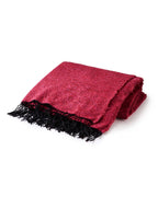 Fringe Bouclé Throw in Raspberry
