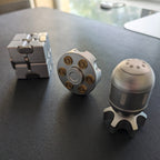 The Desktop Trio | Metal Desk Sculpture & Kinetic Fidget Set