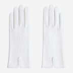 PZ01P (white) - Unlined embroidered Italian lambskin leather gloves