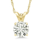 .80 CTW Certified Genuine Moissanite Solitaire Pendant Necklace - Choice of 14k White or Yellow Gold