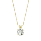 .80 CTW Certified Genuine Moissanite Solitaire Pendant Necklace - Choice of 14k White or Yellow Gold