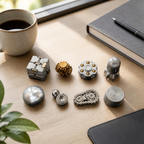 Set of 8 -Metal Desk Fidget & Kinetic Toy Collection