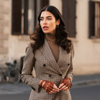 Rossana (cognac) - Italian fingerless lambskin leather driving gloves