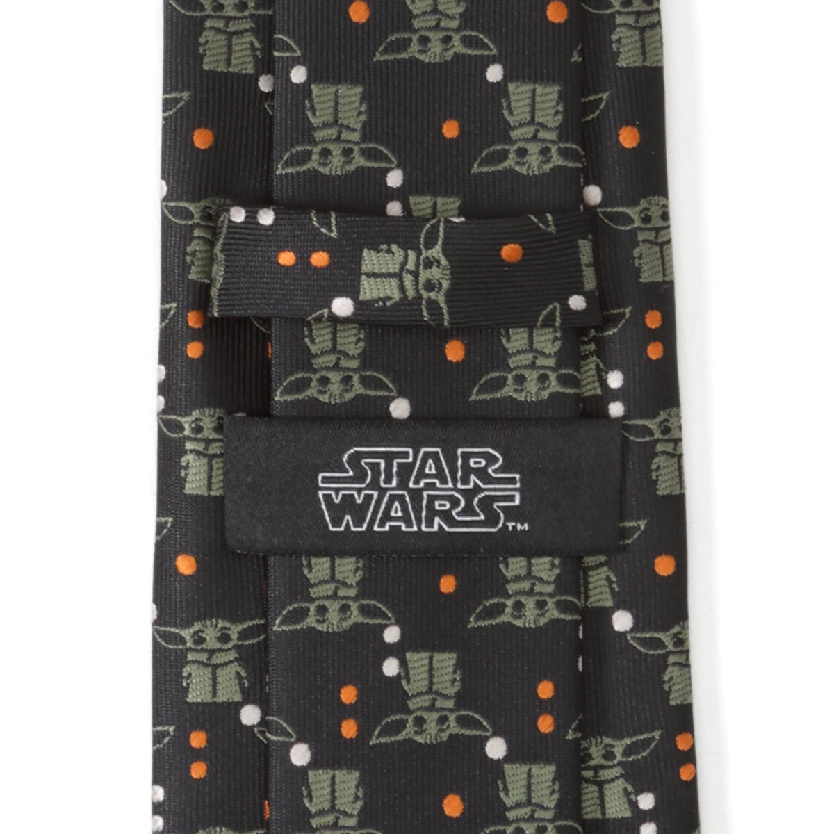 Star Wars Grogu Black and Orange Dotted Tie