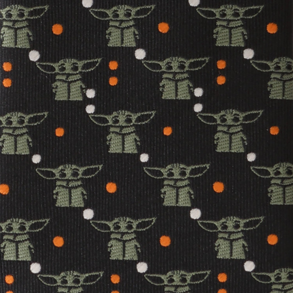Star Wars Grogu Black and Orange Dotted Tie