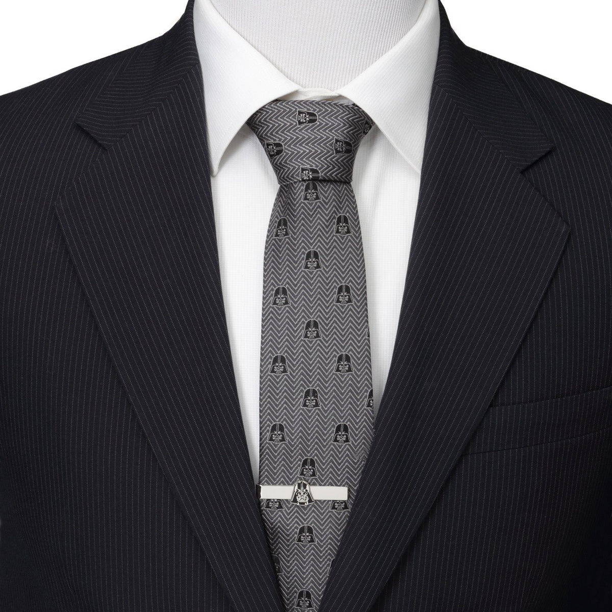 Star Wars Darth Vader Black and Gray Herringbone Tie