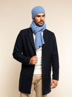 Napoli (light blue) - Italian 100% cashmere ribbed scarf (unisex)