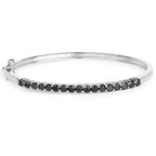 2.50 Carat Genuine Black Diamond .925 Sterling Silver Bangle