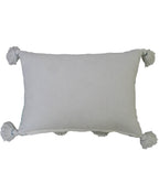 Accent Pillow with Large Poms and Corner Tassels 14" x 20" with Insert