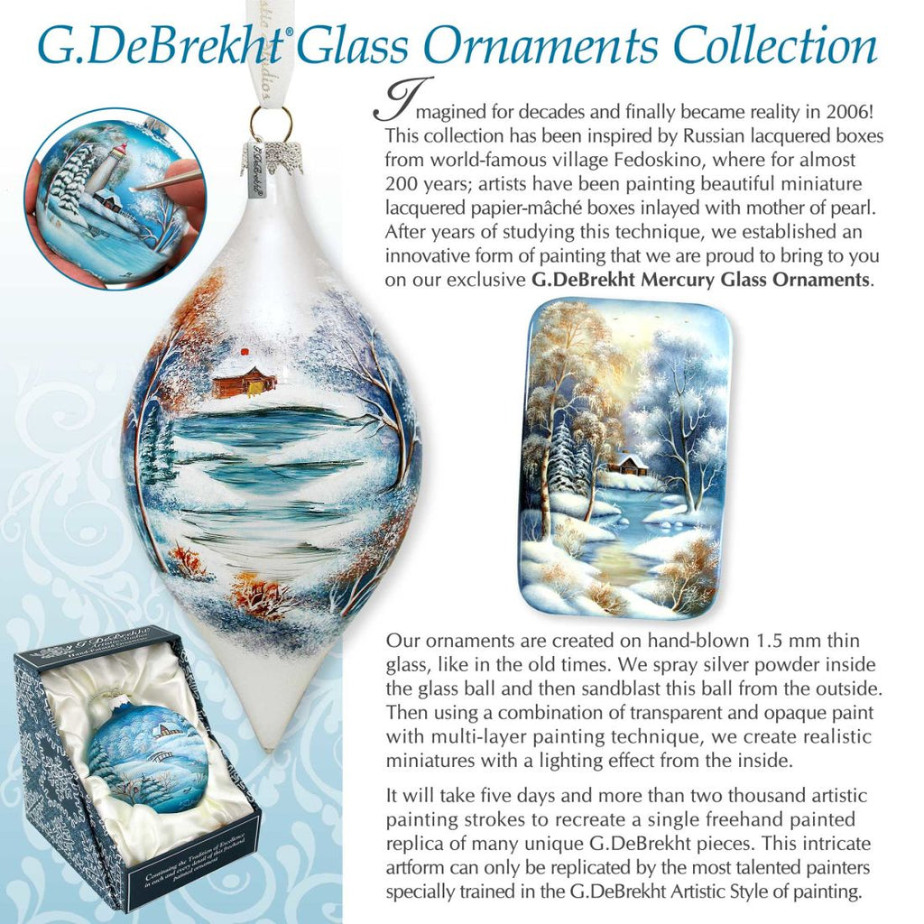 Classical Drops Glass Ornament Set of 3 by G. DeBrekht - Christmas Decor - 74121-B3