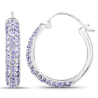 3.06 Carat Genuine Tanzanite .925 Sterling Silver Earrings