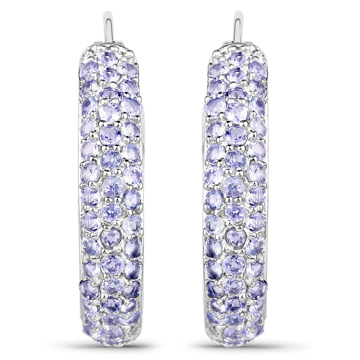 3.06 Carat Genuine Tanzanite .925 Sterling Silver Earrings