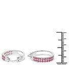 2.20 Carat Genuine Ruby .925 Sterling Silver Earrings