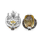 3.14 Carat Genuine Citrine & Black Diamond .925 Sterling Silver Earrings