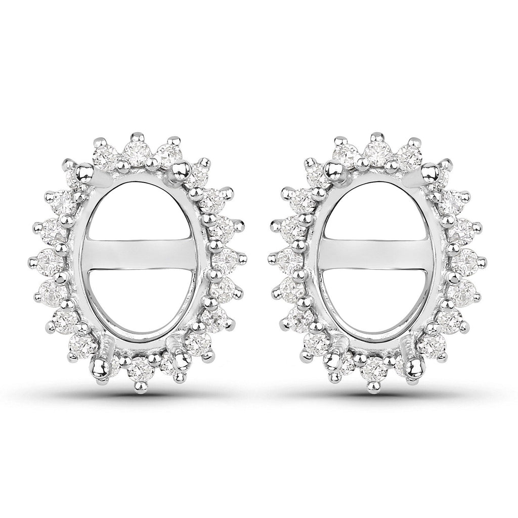 0.26 Carat Genuine White Diamond 14K White Gold Earrings